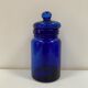 Bocal vintage en verre bleu cobalt