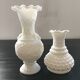 Paire de vases en verre blanc