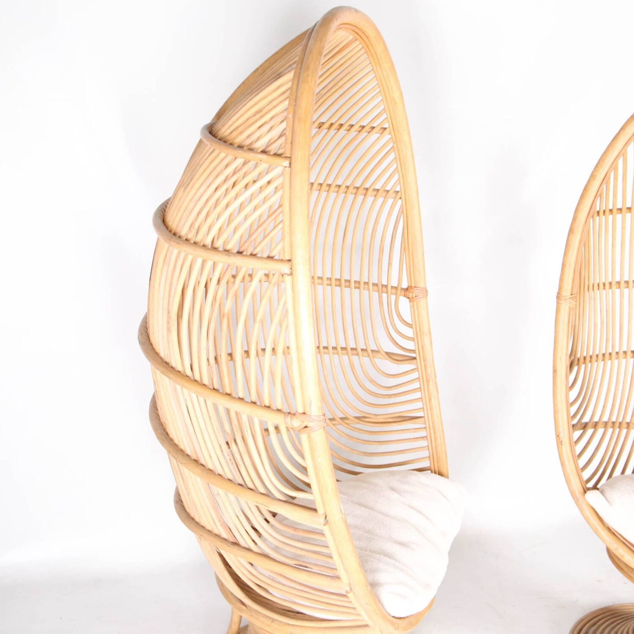 Pair of rattan armchairs