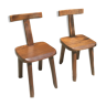 Paire de chaises style brutalise