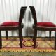 Pair of age Art Deco red velvet chairs