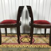 Paire de chaises époque Art Déco velours rouge