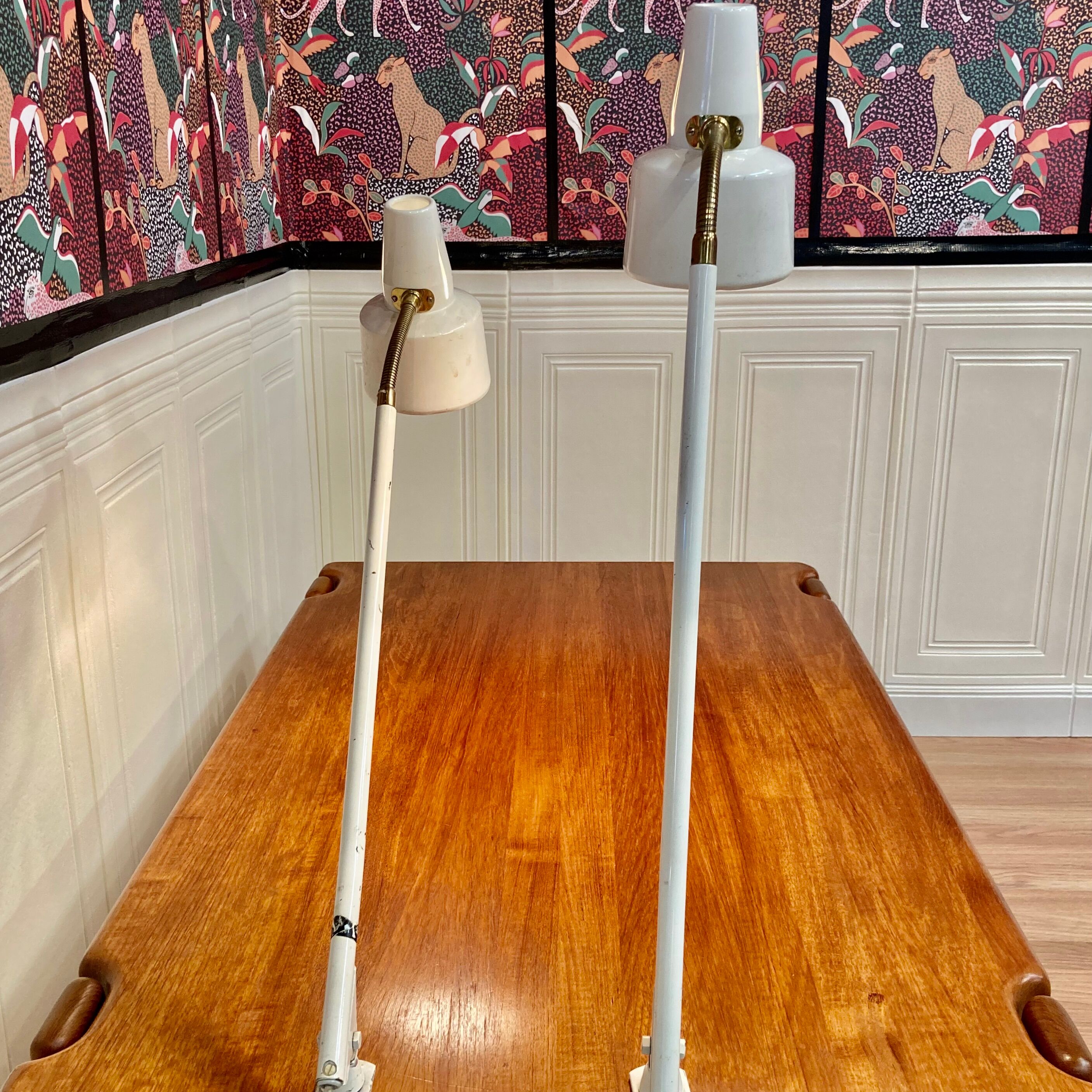 Pair of large industrial lamps 1950.