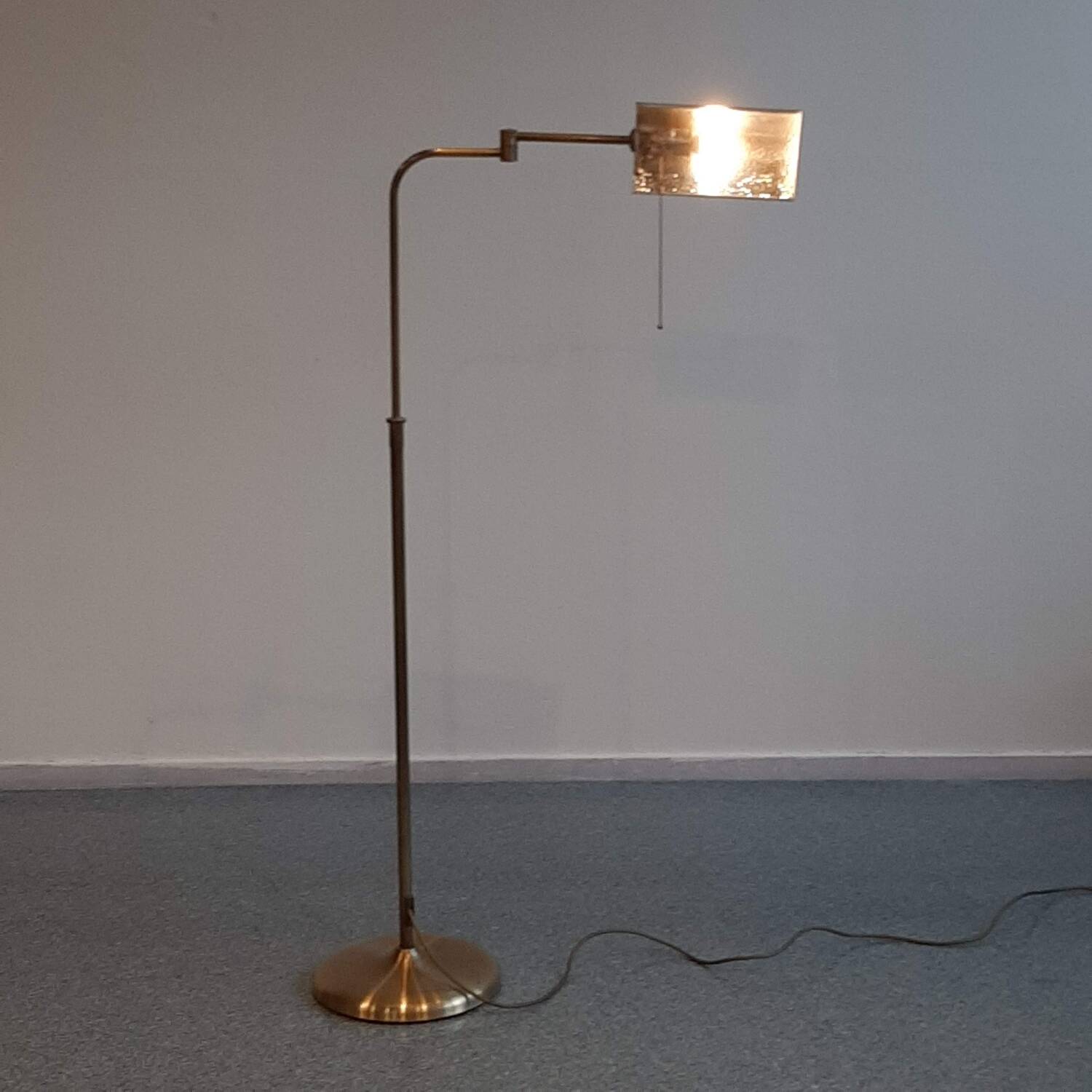 Vintage brass reading floor lamp