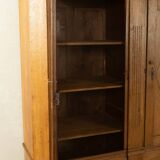 Classicist wardrobe from around 1840, solid oak, Austria