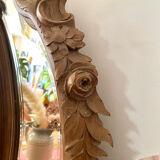Beveled carved wooden mirror 120x103 vintage