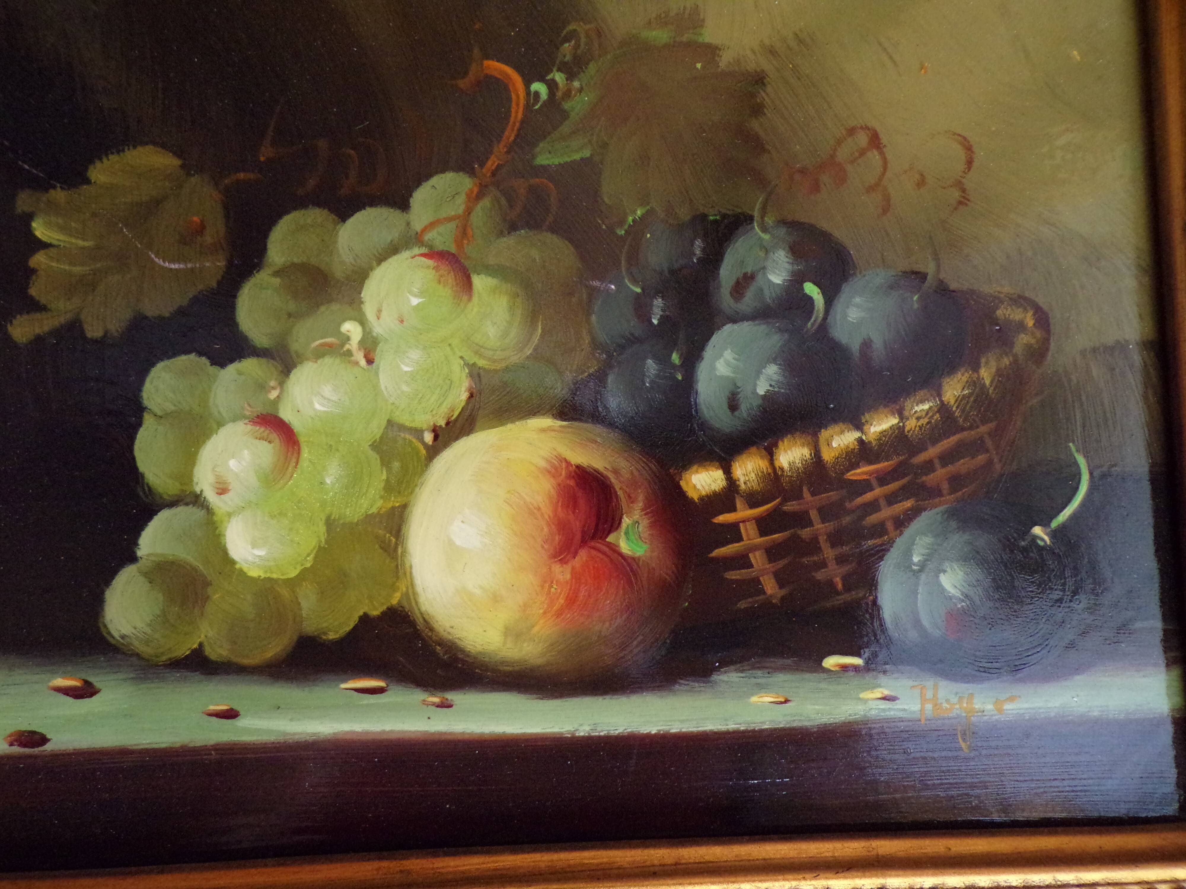 Still life on panel signed Huyet