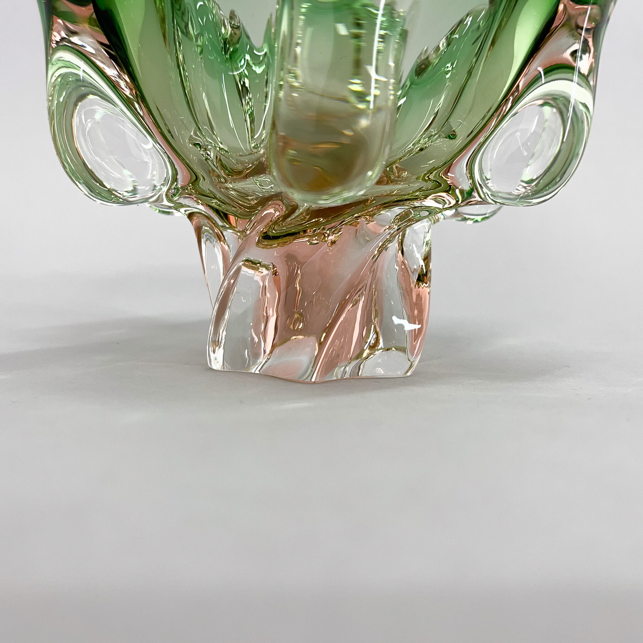 1960's Art Glass Bowl by Josef Hospodka for Chribska Glassworks, Czechoslovakia