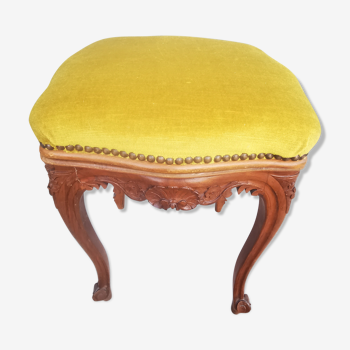 Piano stool style Rocaille seated velvet