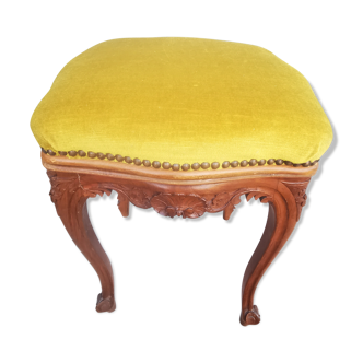 Piano stool style Rocaille seated velvet