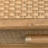 Rattan and woven wicker chest of drawers and mirror, 1970