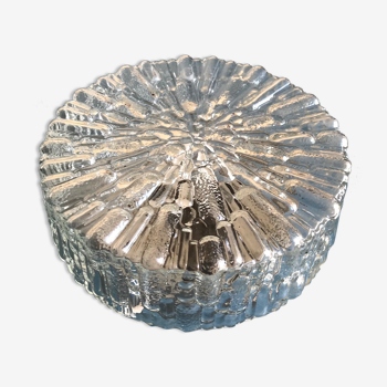 Round ceiling light in molded glass