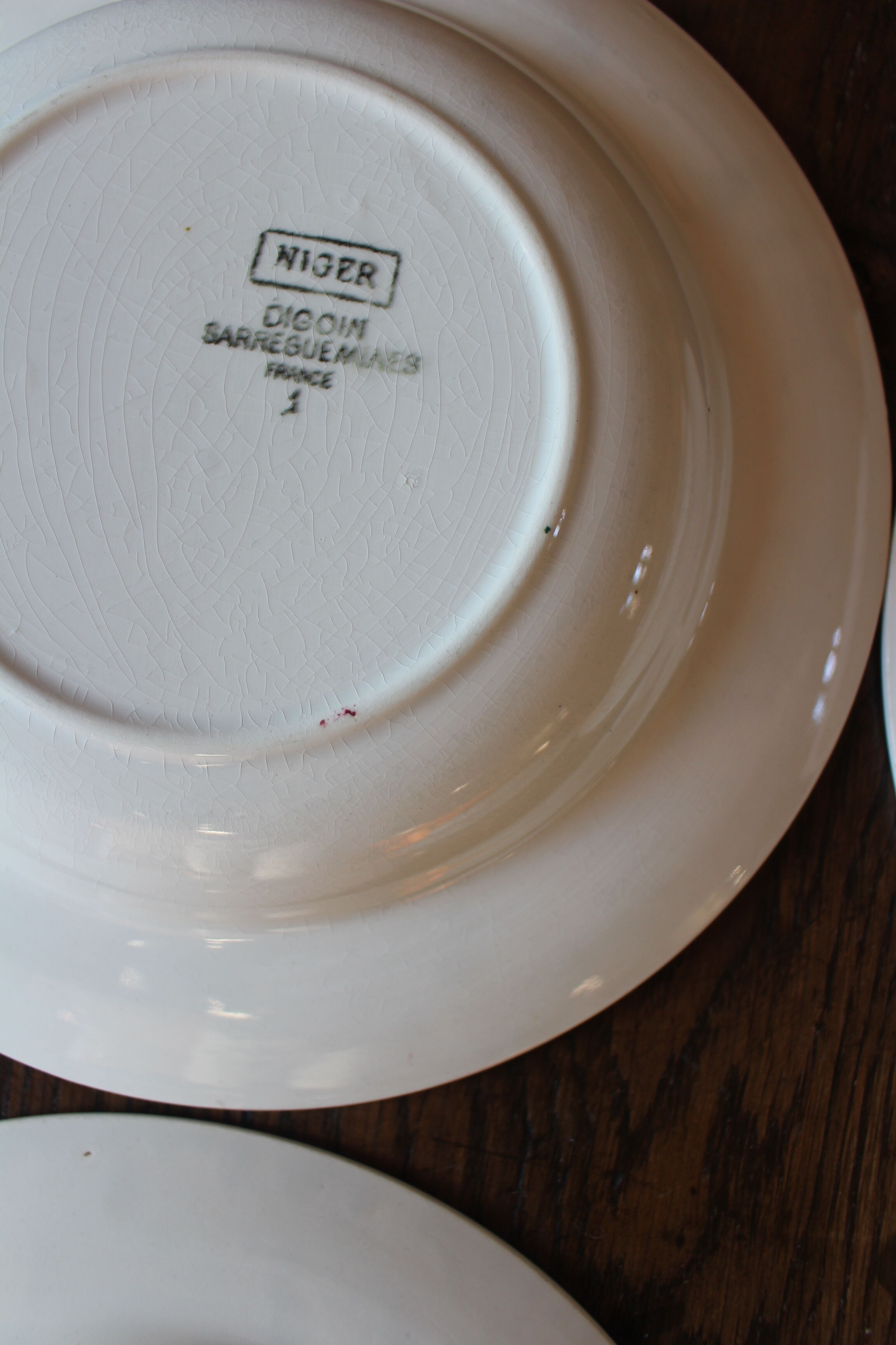 Lot 6 hollow plates Niger Digoin Sarreguemines