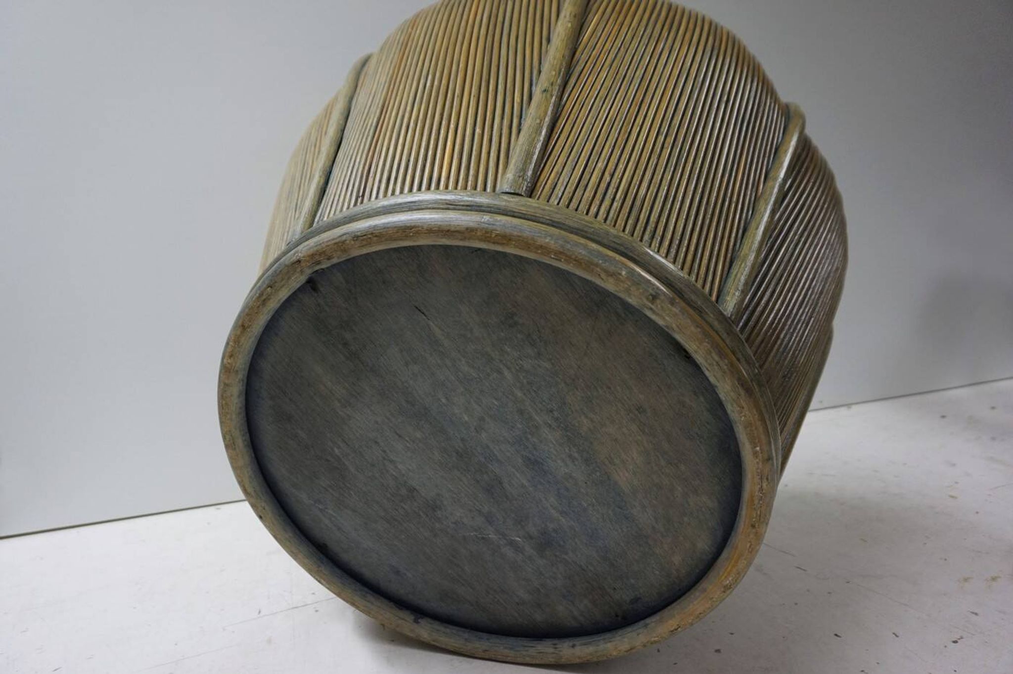 Large Mid-Century Modern Rattan Bamboo Cachepot Plant Holder, 1970s