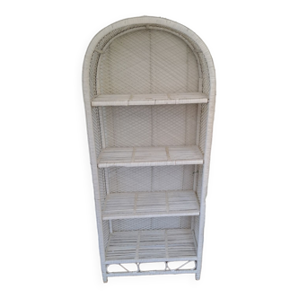 White rattan shelf