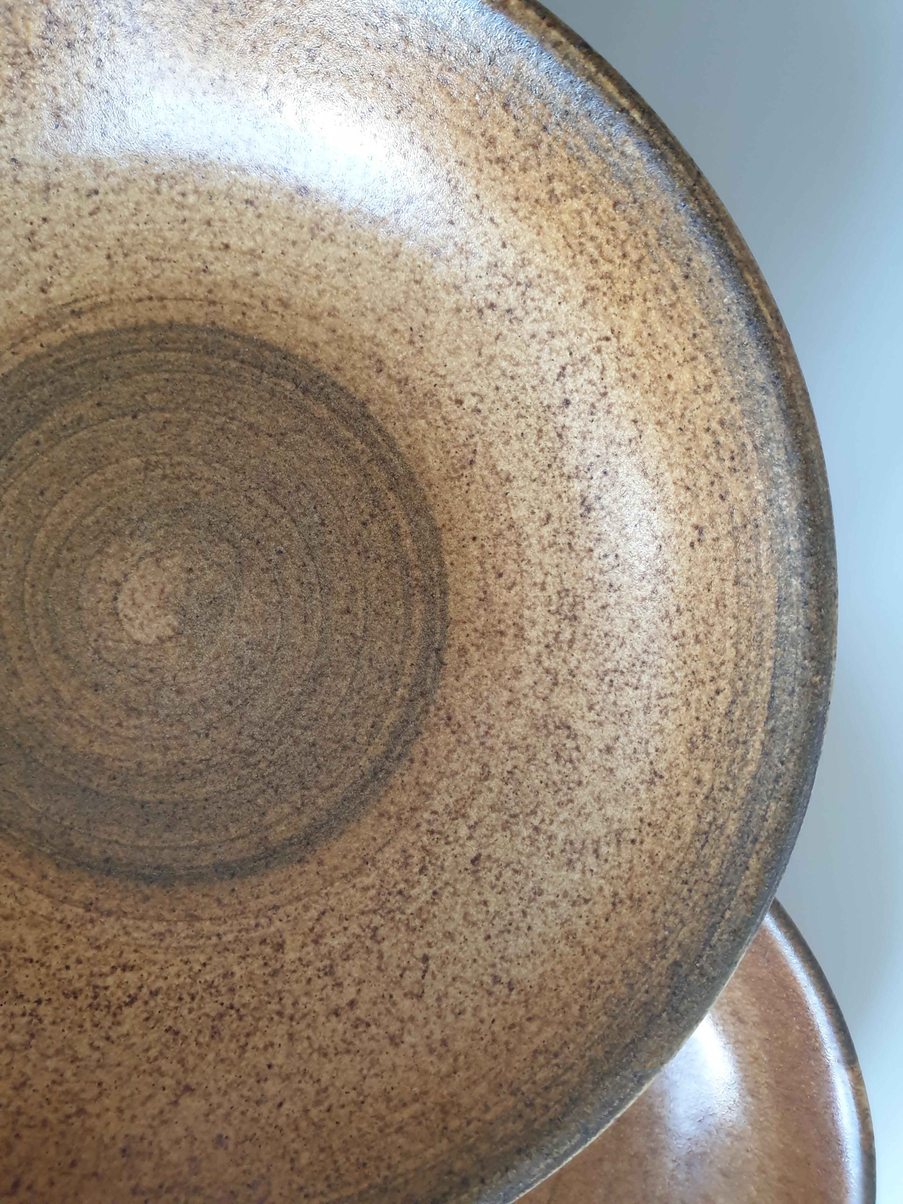 Set of 6 hollow plates in vintage sandstone