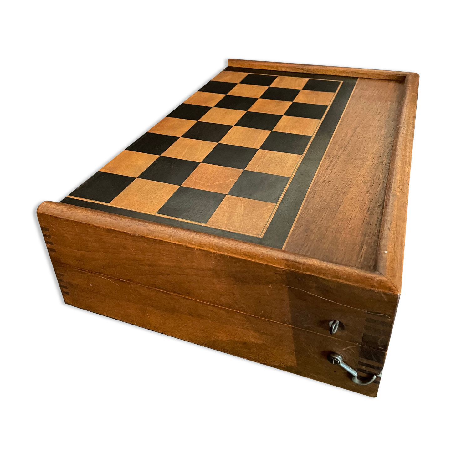 Old wooden backgammon jacquet game