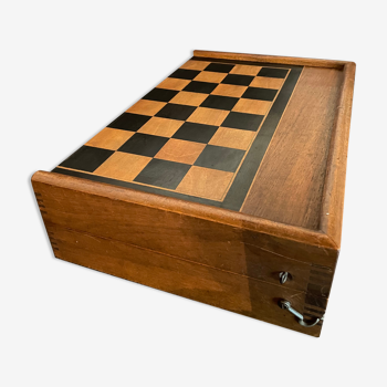 Old wooden backgammon jacquet game