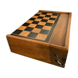 Old wooden backgammon jacquet game