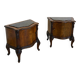 serpentine nightstands in walnut Art Deco