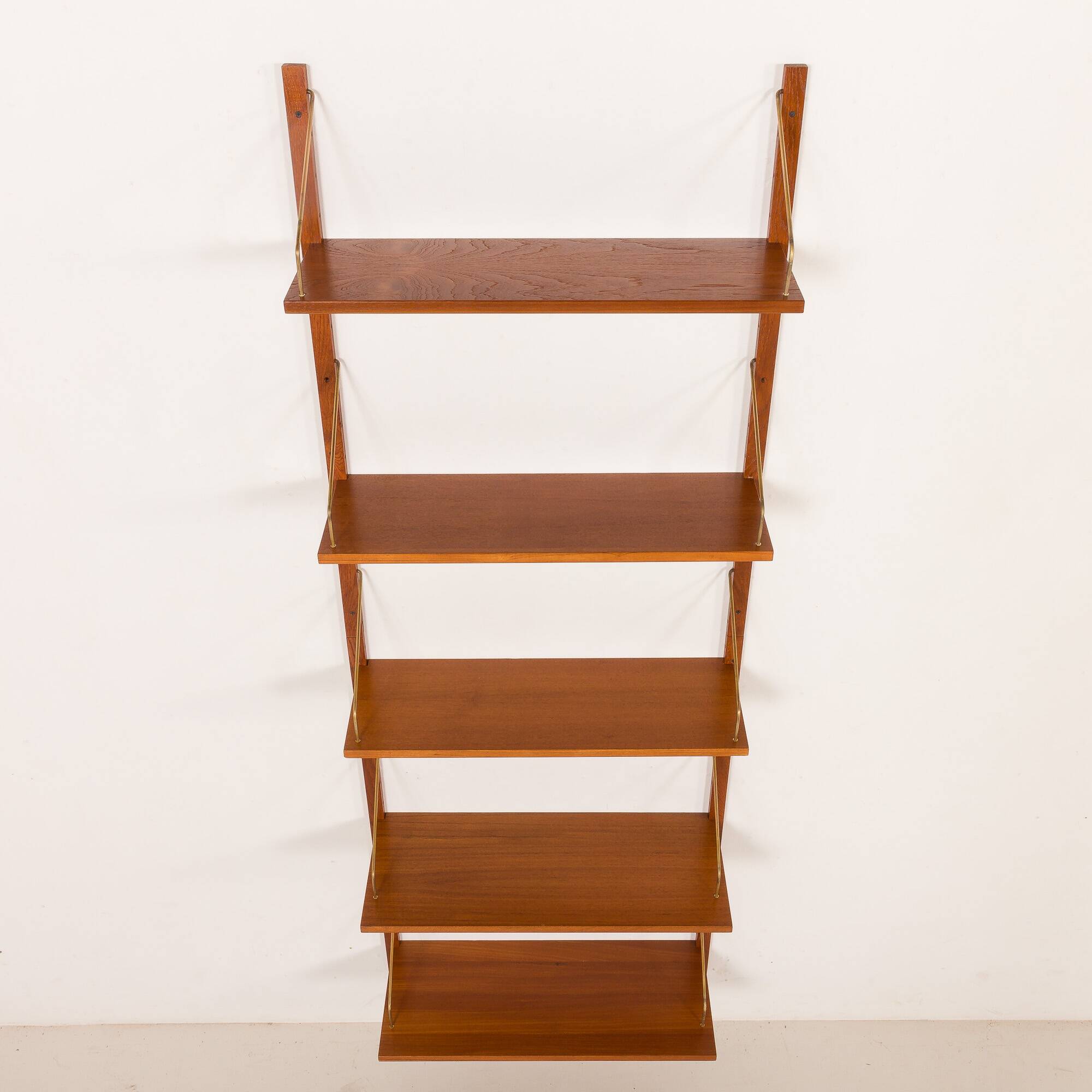 Danish teak shelving unit, set of 5 shelves, 1960s