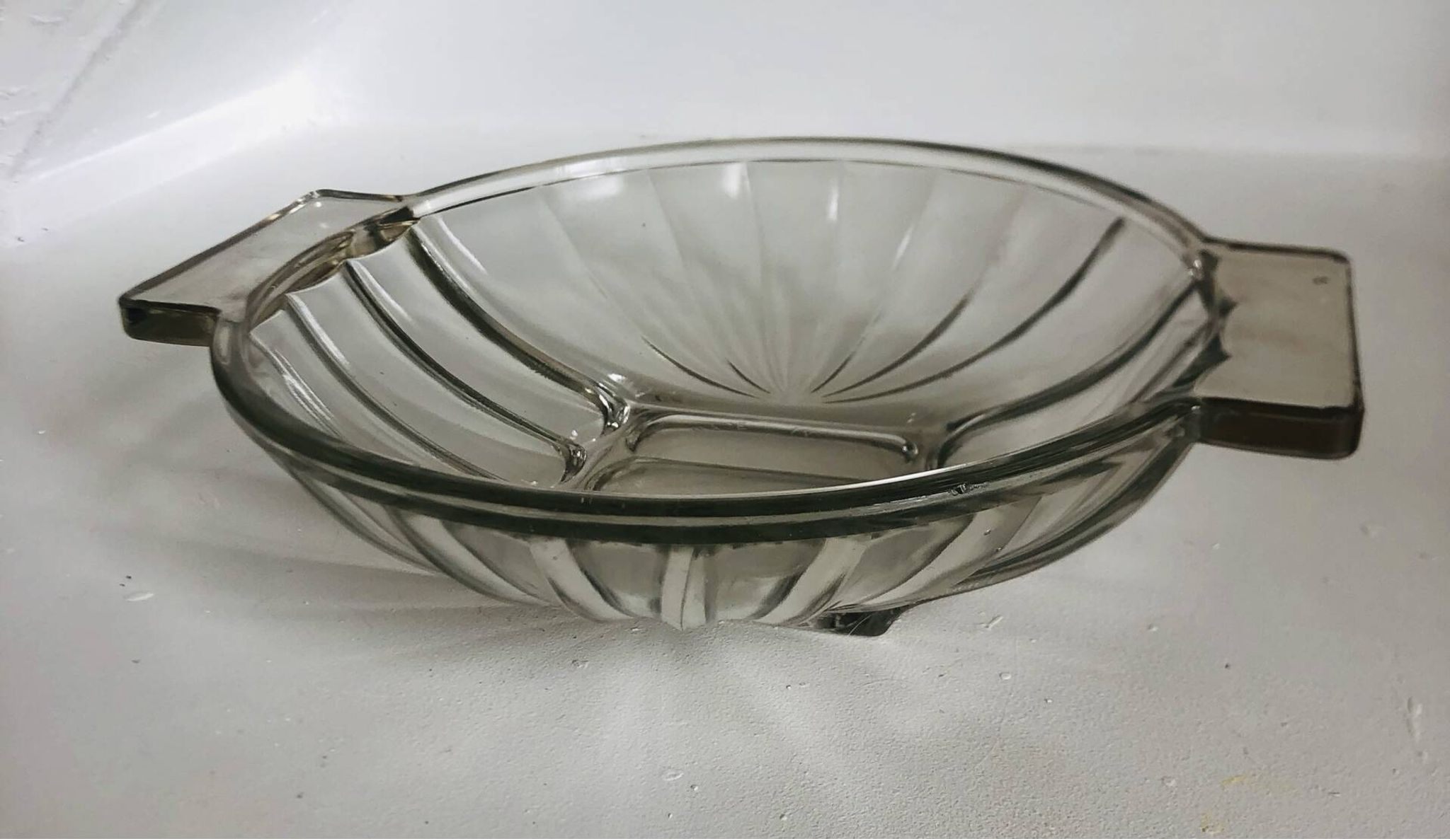 Art Deco pressed moulded glass bowl made in France