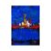 Abstract blue and red colors acrylic painting on stretched canvas