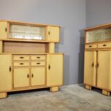 High beech rows, 1950s, set of 2