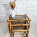 Rattan nesting tables