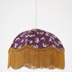60s-70s pendant light, liberty print umbrella with fringes