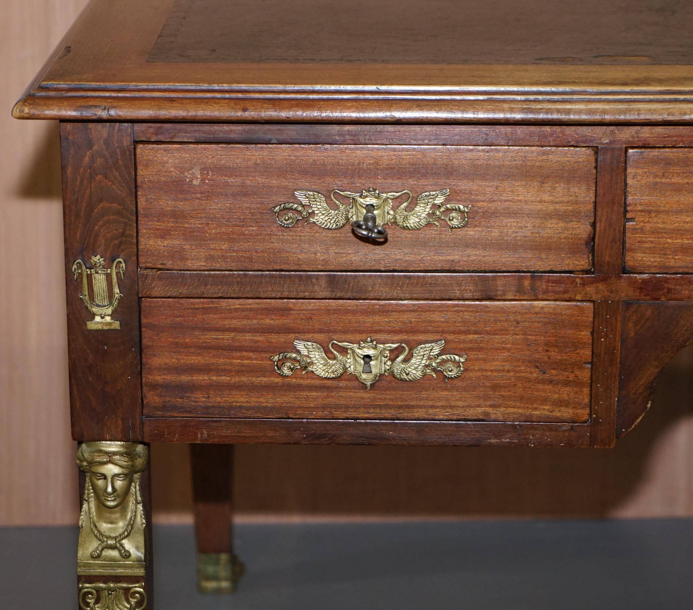Rare Napoléon III French Empire Gilded Bronze Bureau