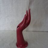 Hand ceramic fig tree color red burgundy
