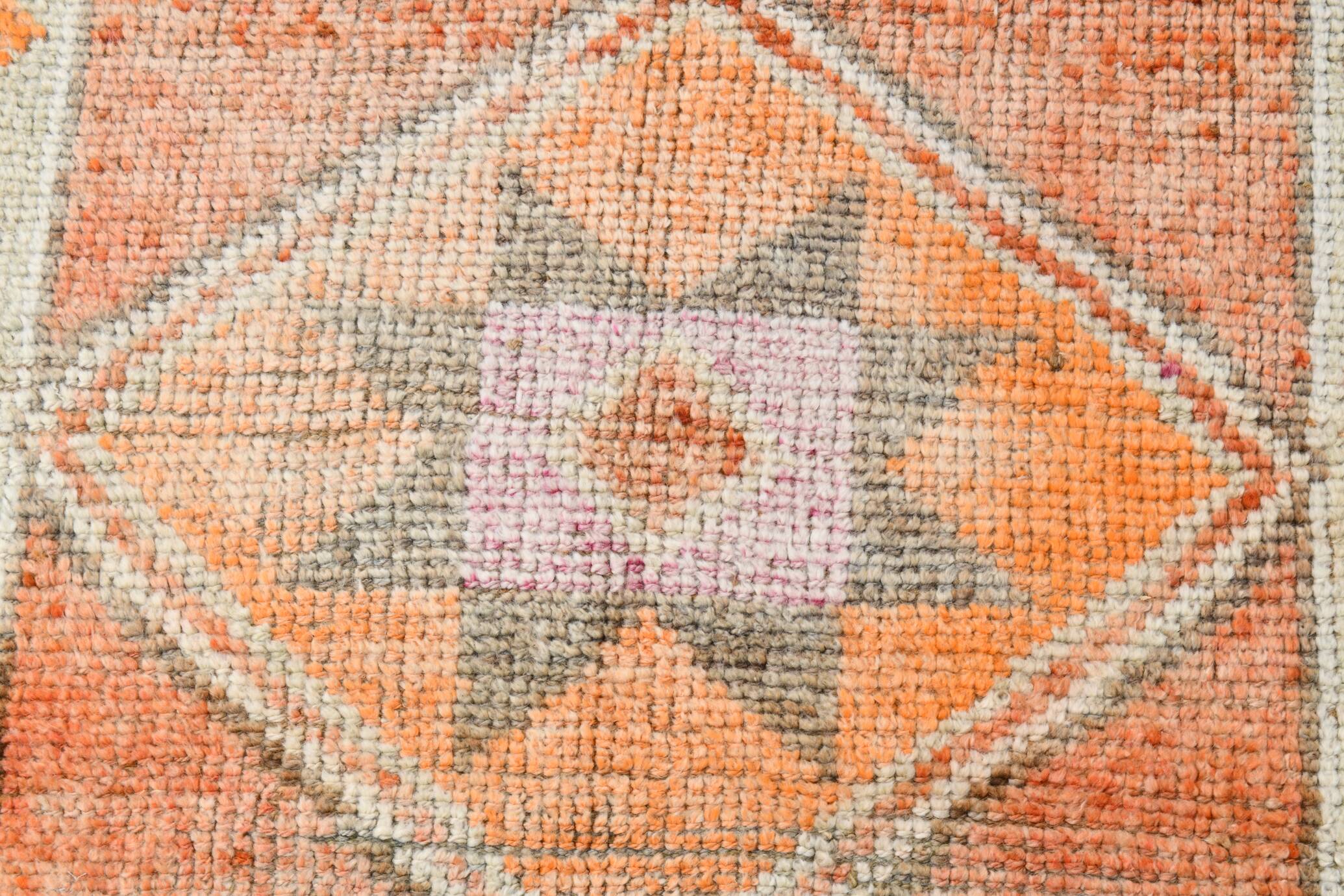 3x10 Orange & Beige Persian Vintage Runner Rug, 94x317Cm SK 22040