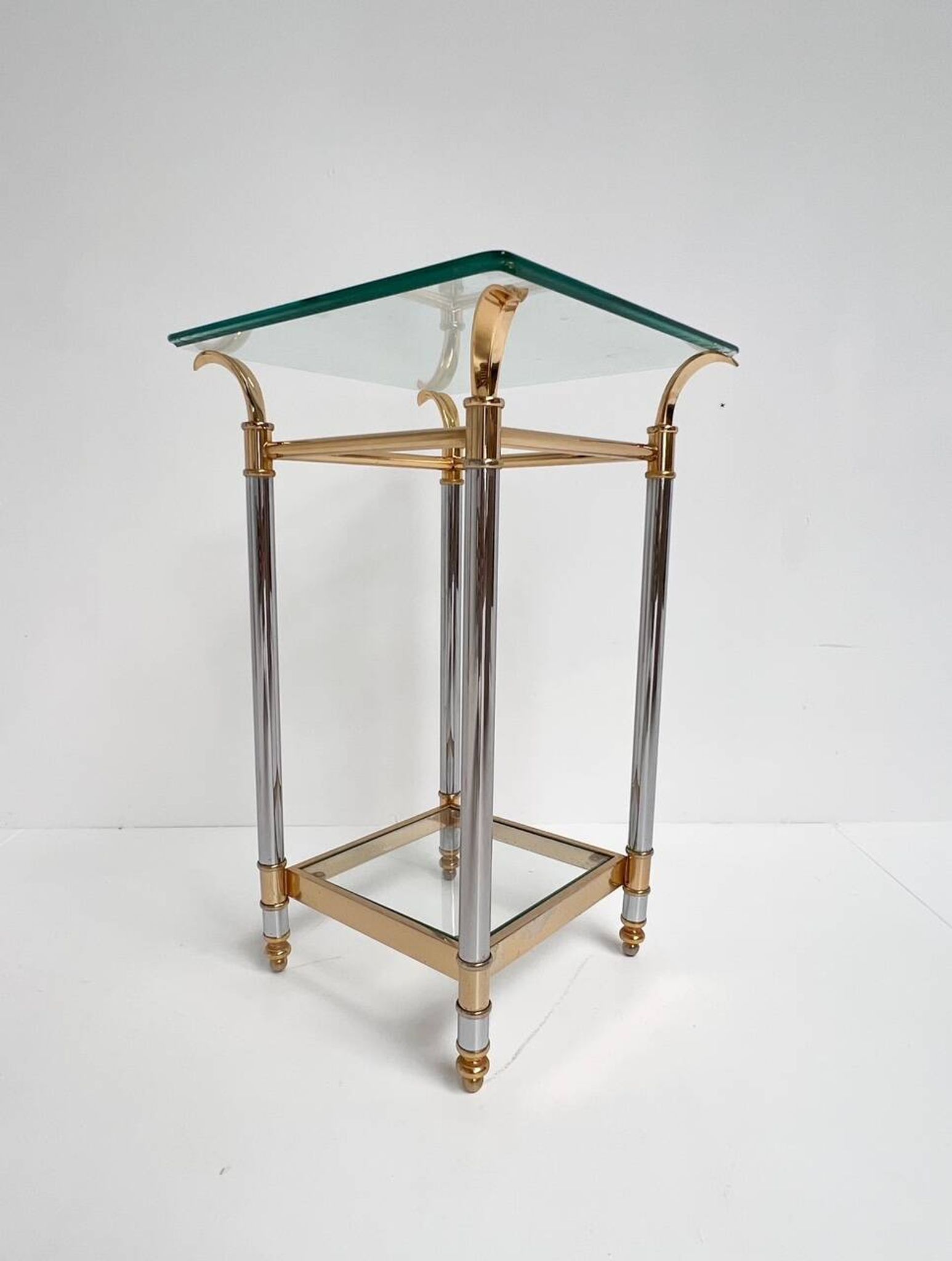 Paris silver and gold chrome side table, 1960s