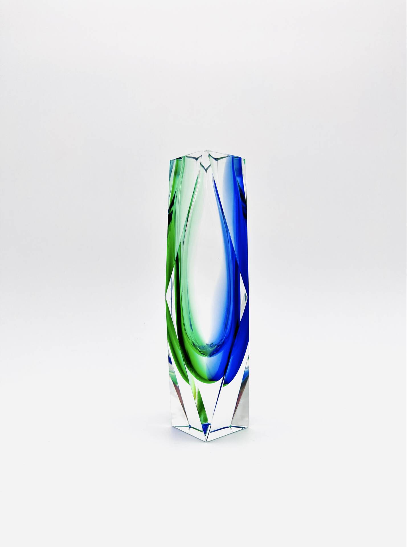 Vase Alessandro Mandruzzato - Murano - Sommerso - Blue & Green - 1960