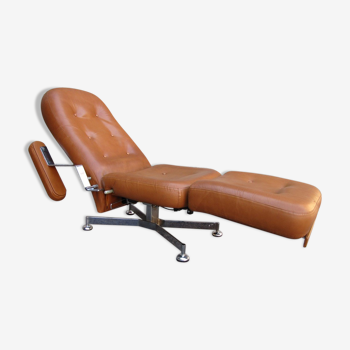 Long leather chair natural  1970