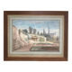 The garden of the abbey. Watercolour 19th century monogrammed.