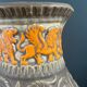 Vase de sol West Germany - motifs cavaliers orange