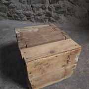 French antique oak safe, lockable rustic chest, circa 1750–1850.