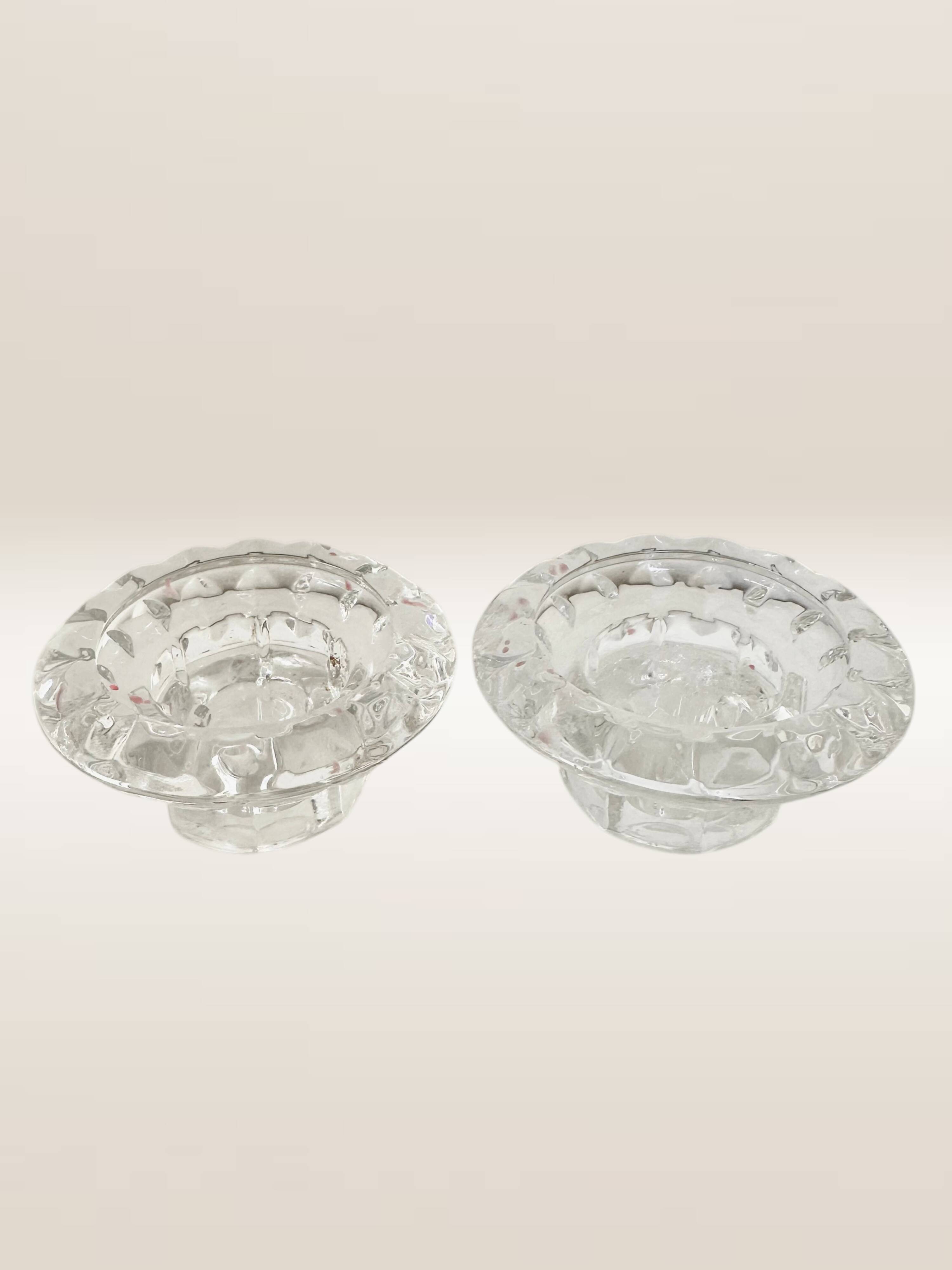 Pair of glass candlesticks
