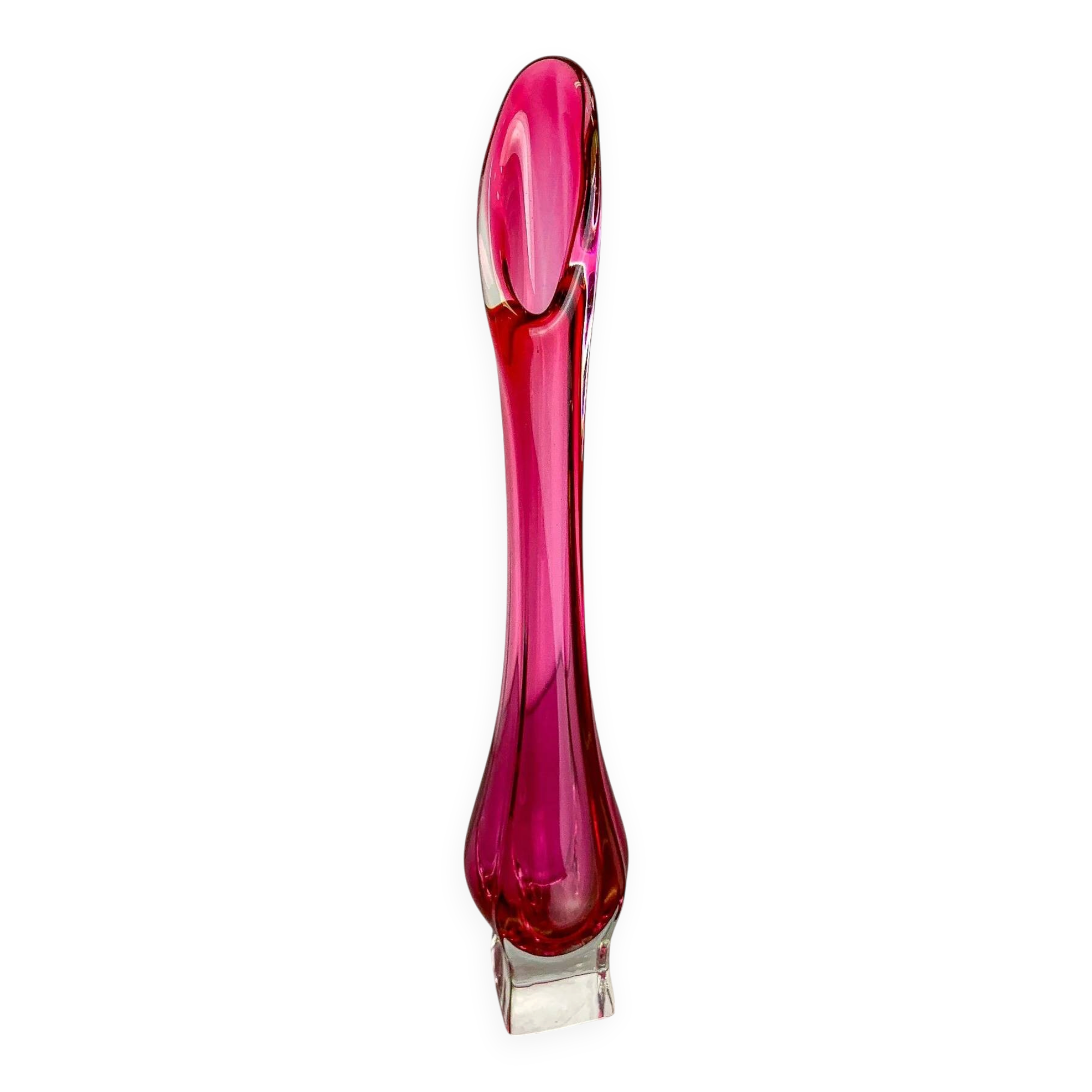Italian pink Sommerso soliflore vase by Seguso, Murano, 1970s