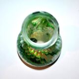Murano? Modernist green filigree blown glass vase 1960