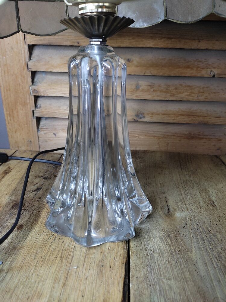 Original bedside desk lamp Crystal base Lampshade mother-of-pearl old