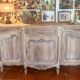 Antique grand buffet in solid oak – Louis XV style – Bleached wood –