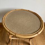 Round rattan coffee table