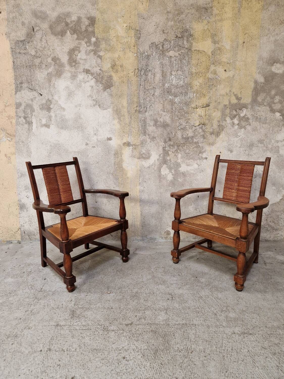 Paire de fauteuils néo-basque