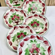 7 assiettes à dessert XIX Sarreguemines décor au pochoir