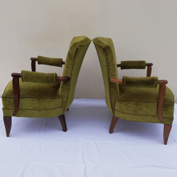 Set of 2 armchairs and ottoman 1940