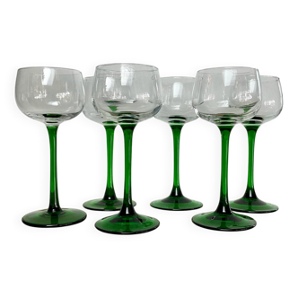 6 verres Alsace France vintage