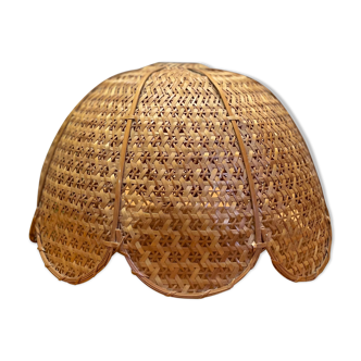 Vintage rattan pendant lamp flower shape